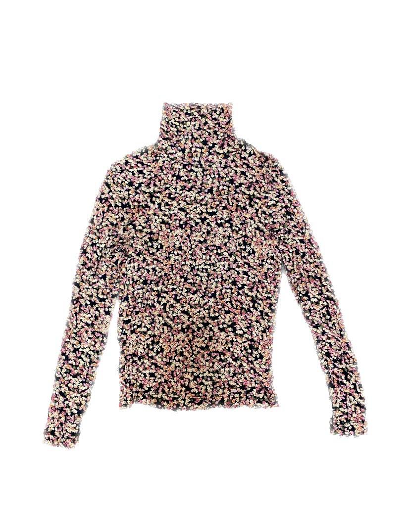 Floral Turtleneck Long sleeves Top 