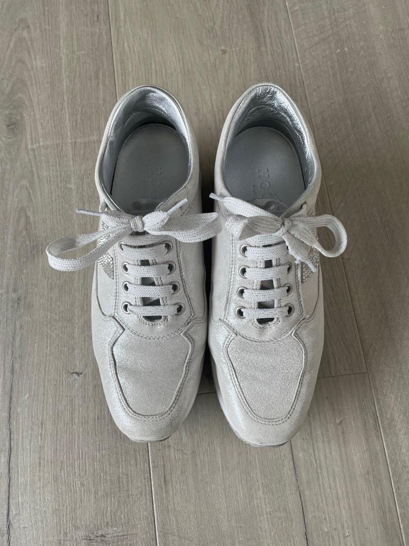 Hogan Interactive Sneakers Grey Silver Size 35.5 fits 37 Carousell