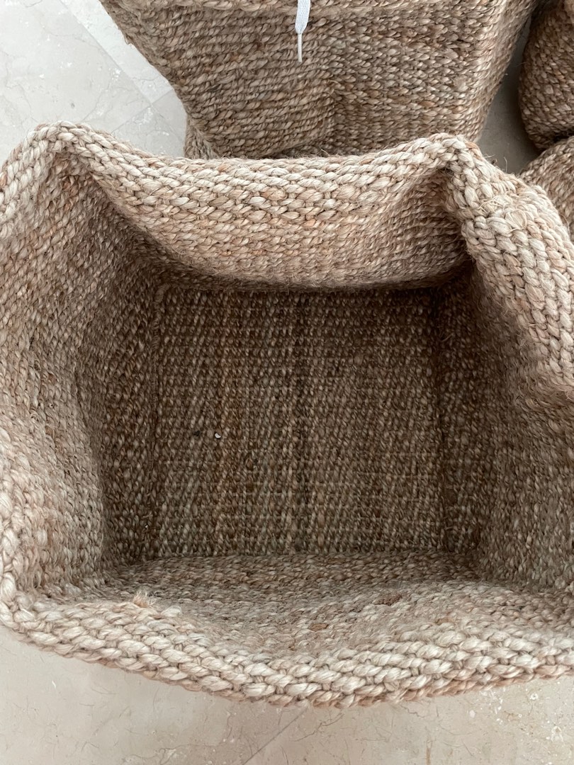 IKEA jute baskets., Furniture & Home Living, Home Improvement
