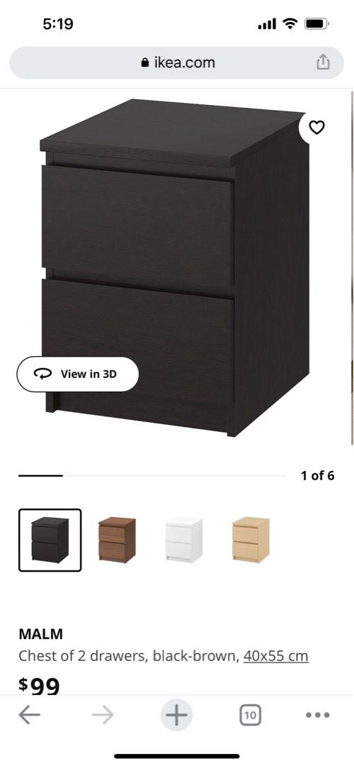 Ikea Malm bedside table, Furniture & Home Living, Furniture, Tables