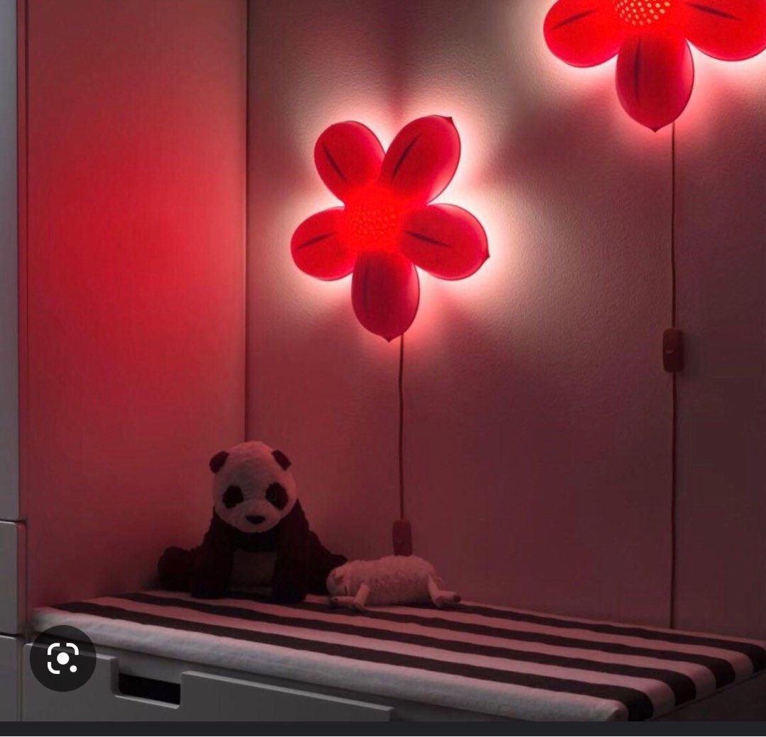 Ikea Night light pink/ Dim light Smila Blomma, Furniture & Home Living