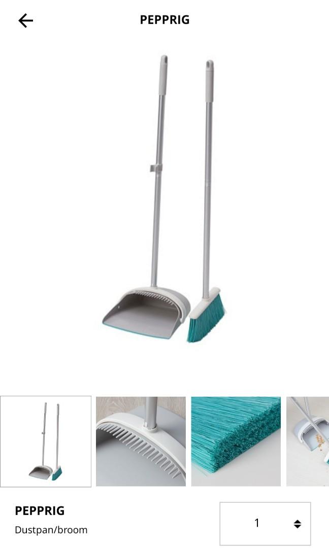 PEPPRIG Dust pan and brush, gray - IKEA