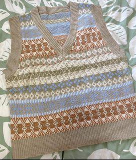 麻花針織背心/冷背心/馬甲/jk背心/針織衫/冷衫/毛衣pullover/jersey/hosiery民族風背心