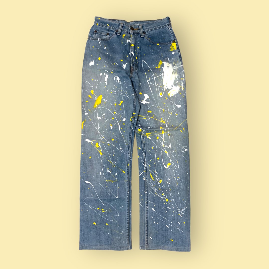Levis Paint Splatter Custom Jeans, Men's Fashion, Bottoms, Jeans on