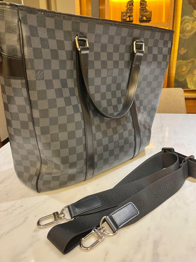 ALMOST NEW ! Louis Vuitton N51192 Damier Graphite Tadao Bag with Strap