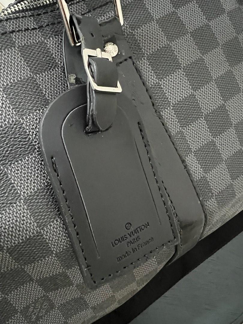 LOUIS VUITTON LV Damier Carbon Fiber Keepall 45 Used Handbag Black N41415  #AG73