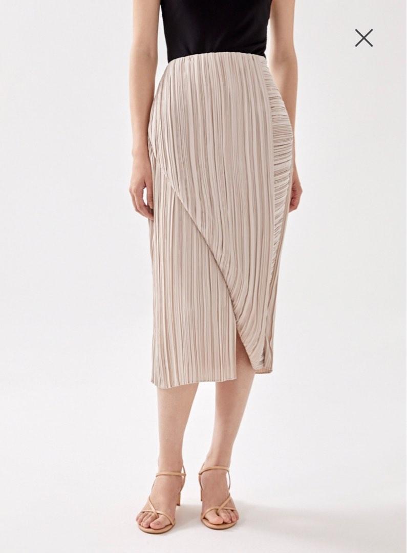 Amazon.com: Women's Solid Basic Fold-Over Stretch Midi Skirt (Large, Olive)  : Clothing, Shoes & Jewelry