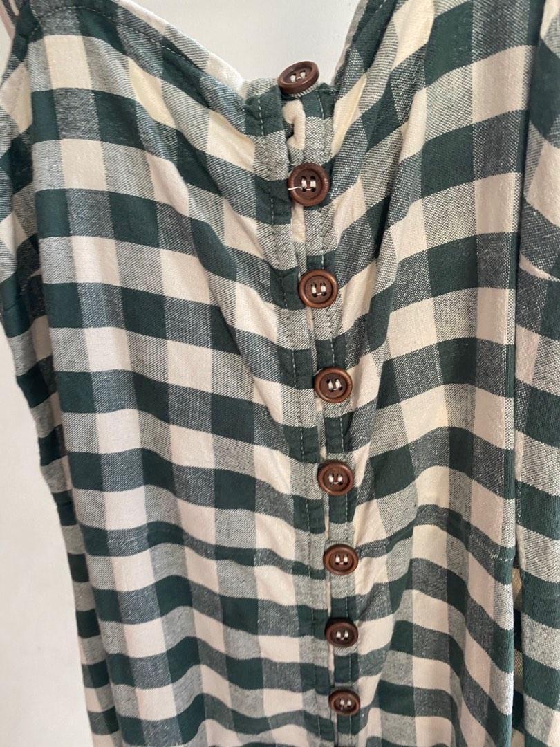 Mango Gingham Linen Dress Women s Fashion Dresses Sets Dresses on Carousell