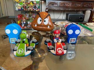 Mario and Yoshi cart and Goomba