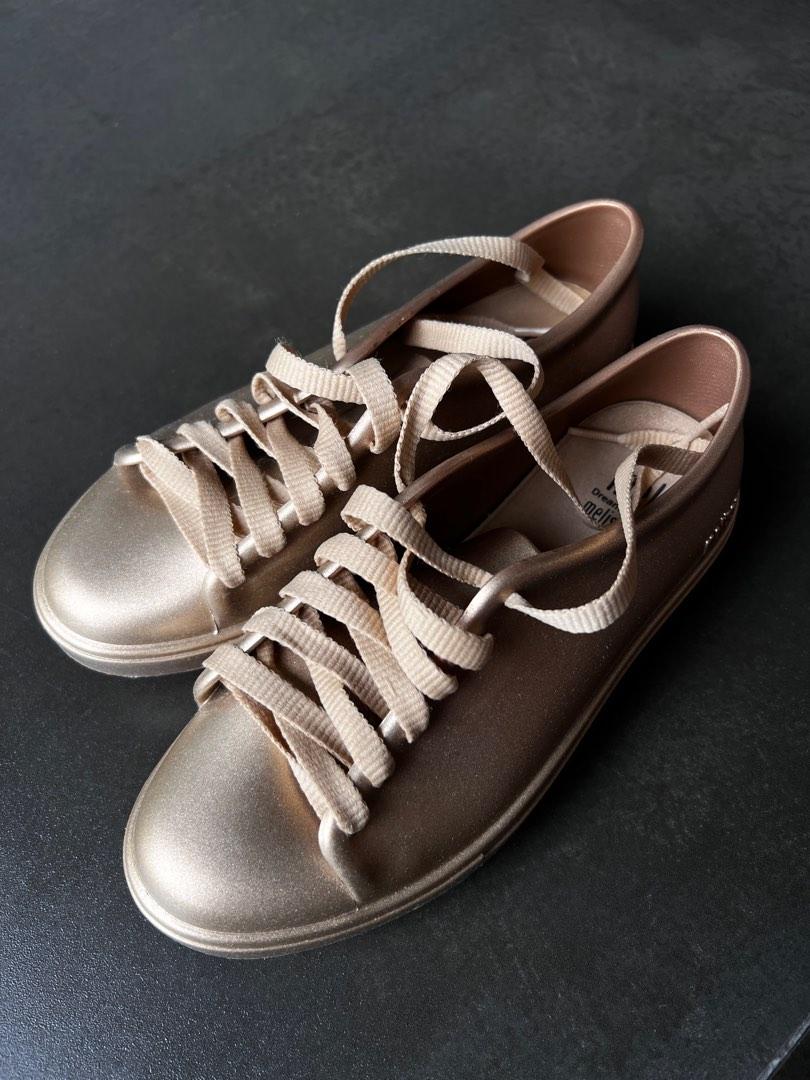 Melissa Mel Be Shine Gold Shoes USA Size 2