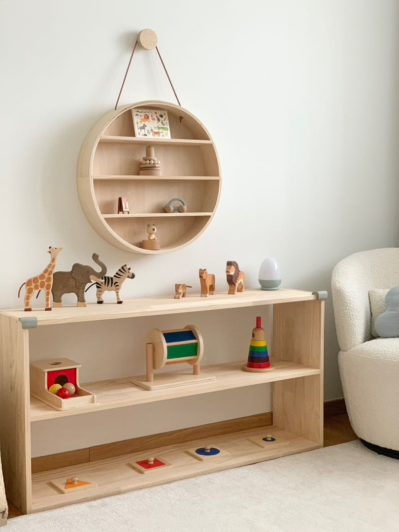 Natural wood shelving unit Furniture Home Living Furniture