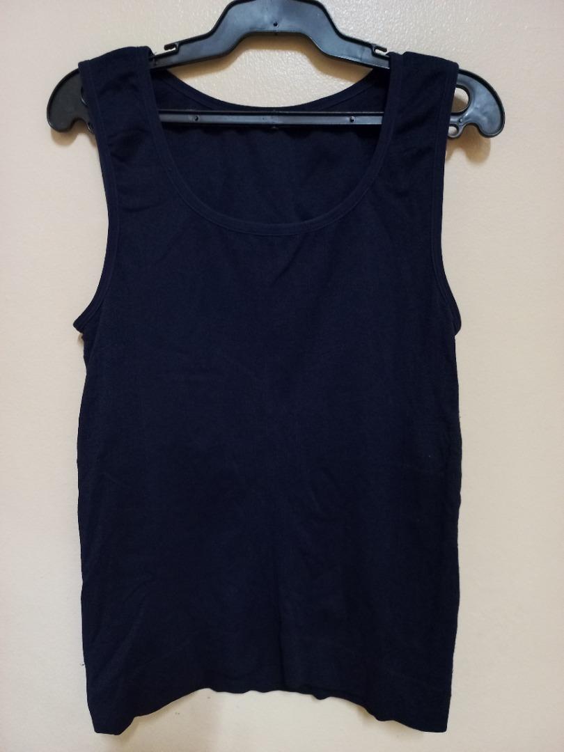 Women's Navy Blue Sleeveless Blazer Top with Waist Belt