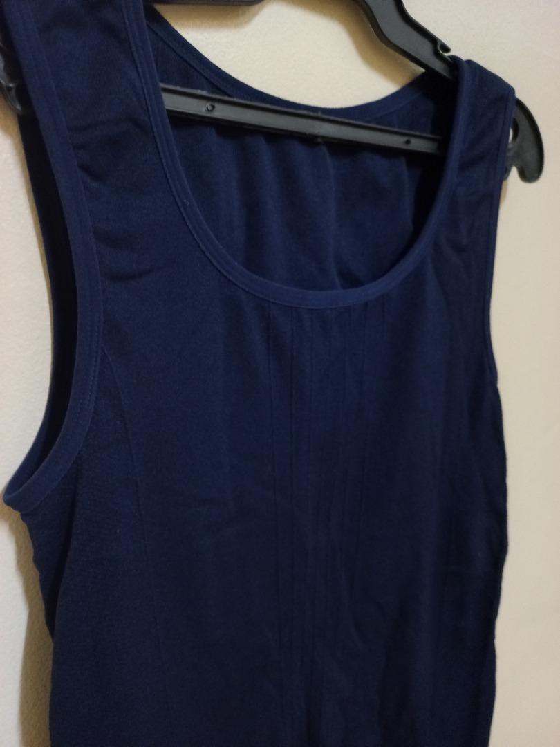 Women Navy Blue Sleevless Assymetrical Cotton Kurta