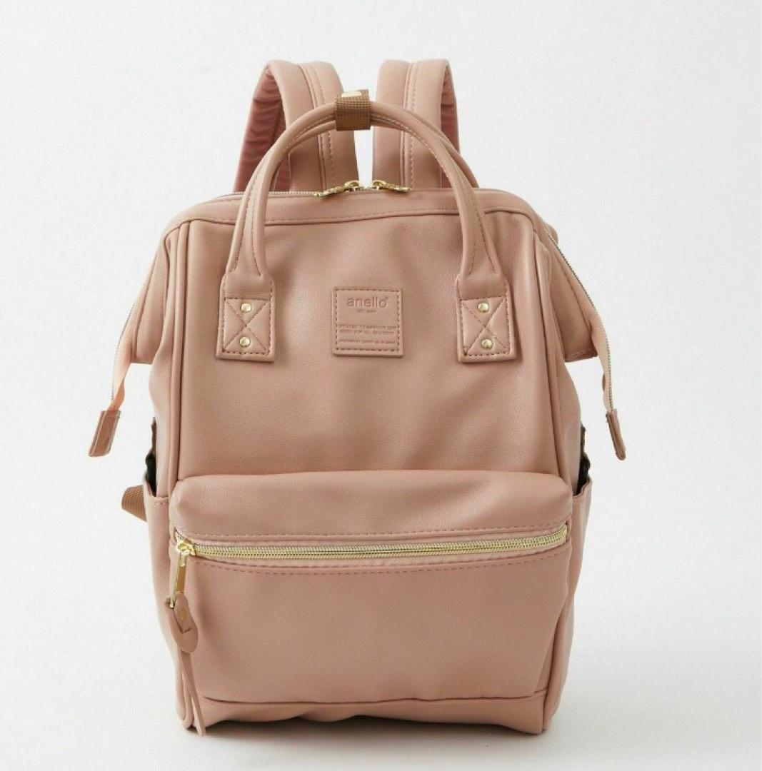 Anello pink leather top backpack