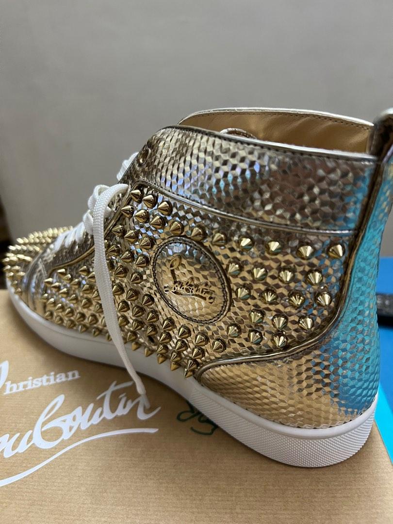 Gold best sale louboutins mens
