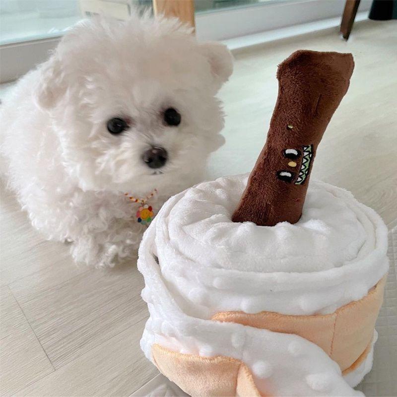 Plush toilet paper deals dog toy
