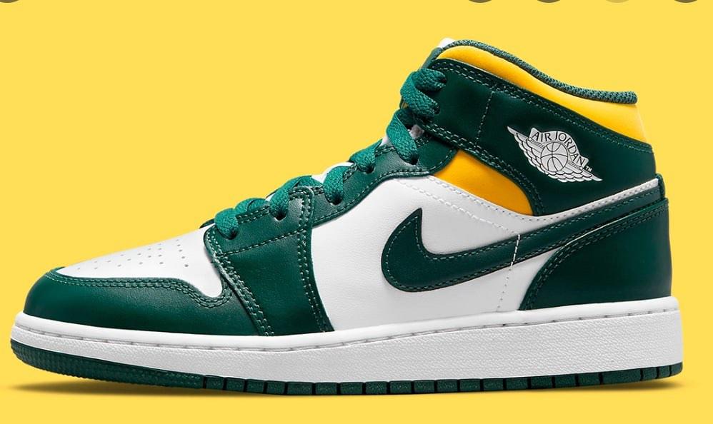 Air jordan 1 green and top yellow