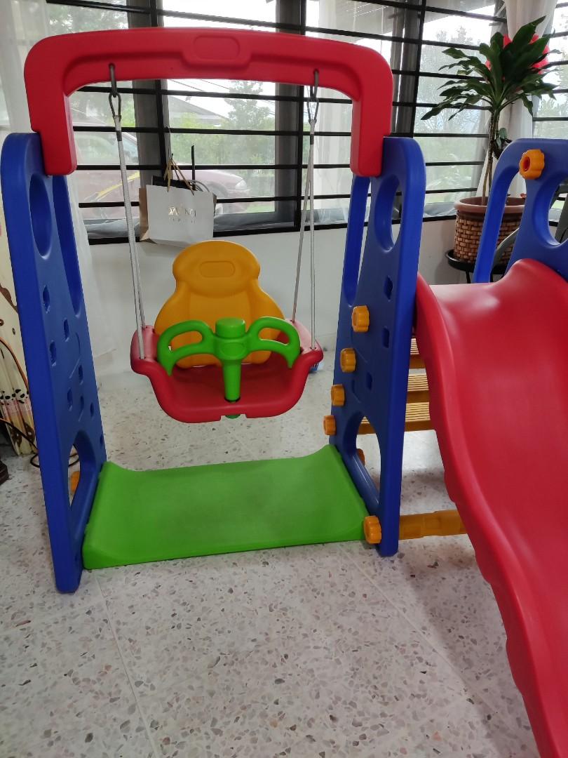 Playground slide swing basketball round ring