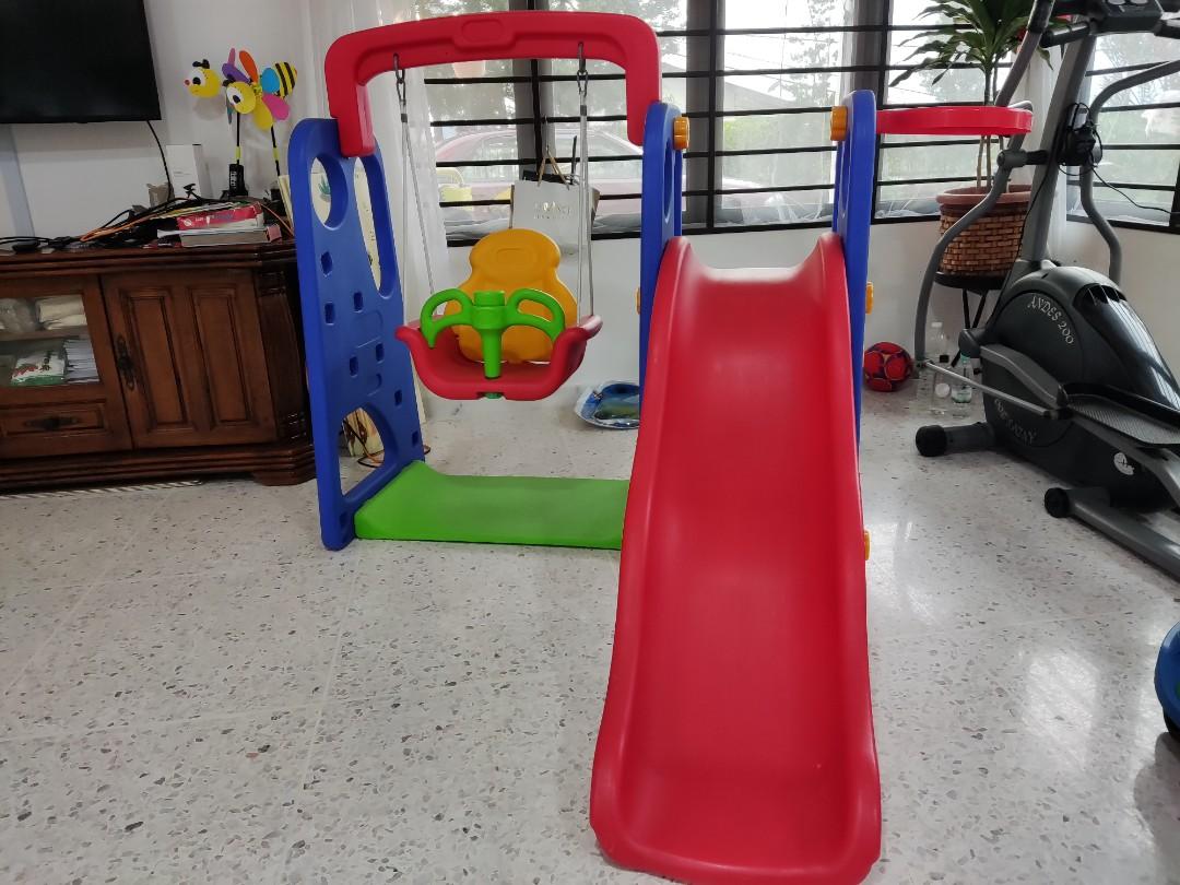 Playground slide swing basketball round ring