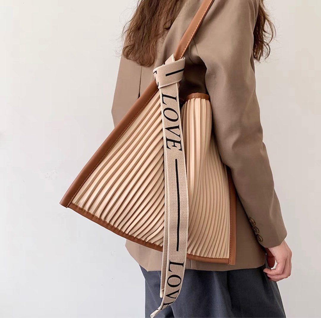 Satin Pleated Shoulder Bag main image 1