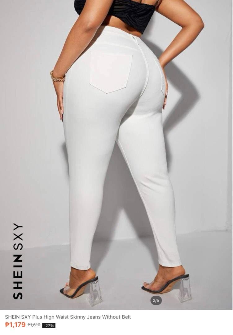 Plus size high store waisted white pants