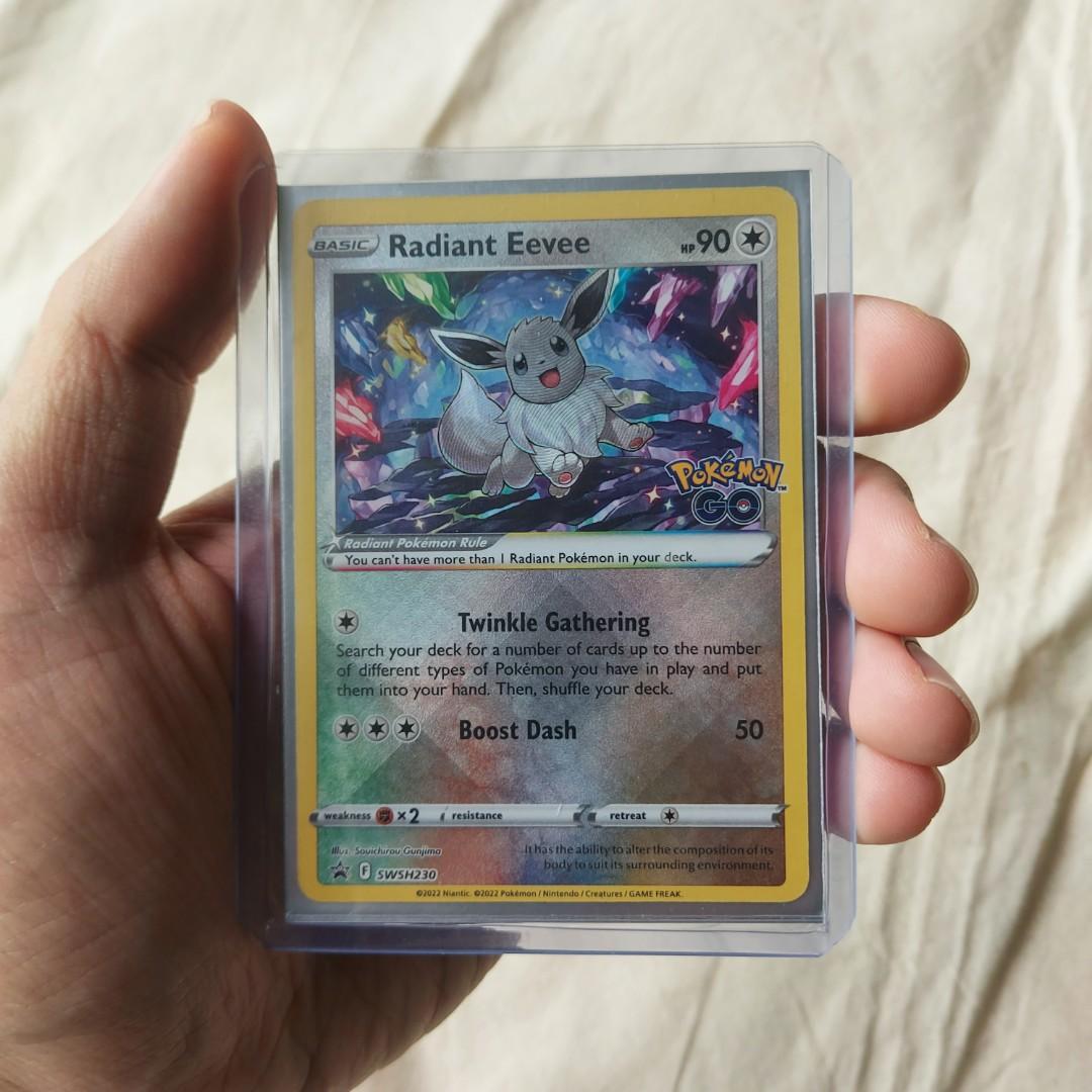 Pokemon cards Radiant Eevee Eevee Pokemon Go TCG, Hobbies & Toys