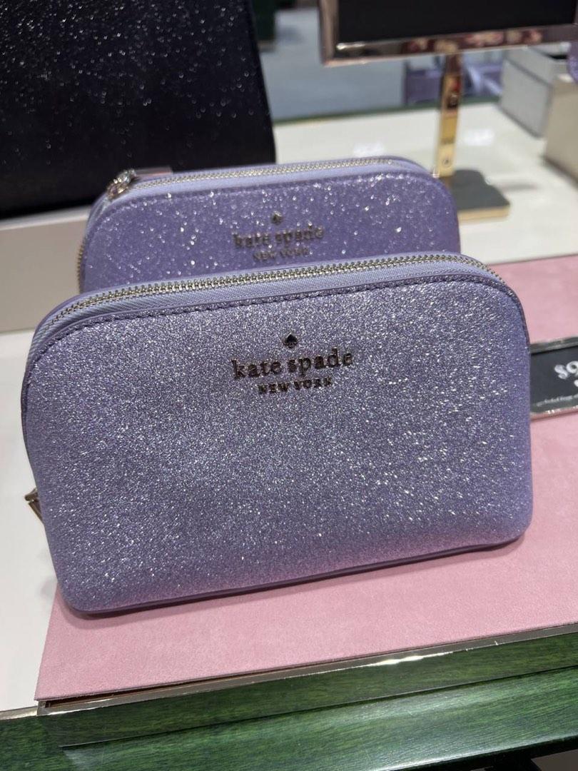 Kate spade glitter cosmetic bag sale