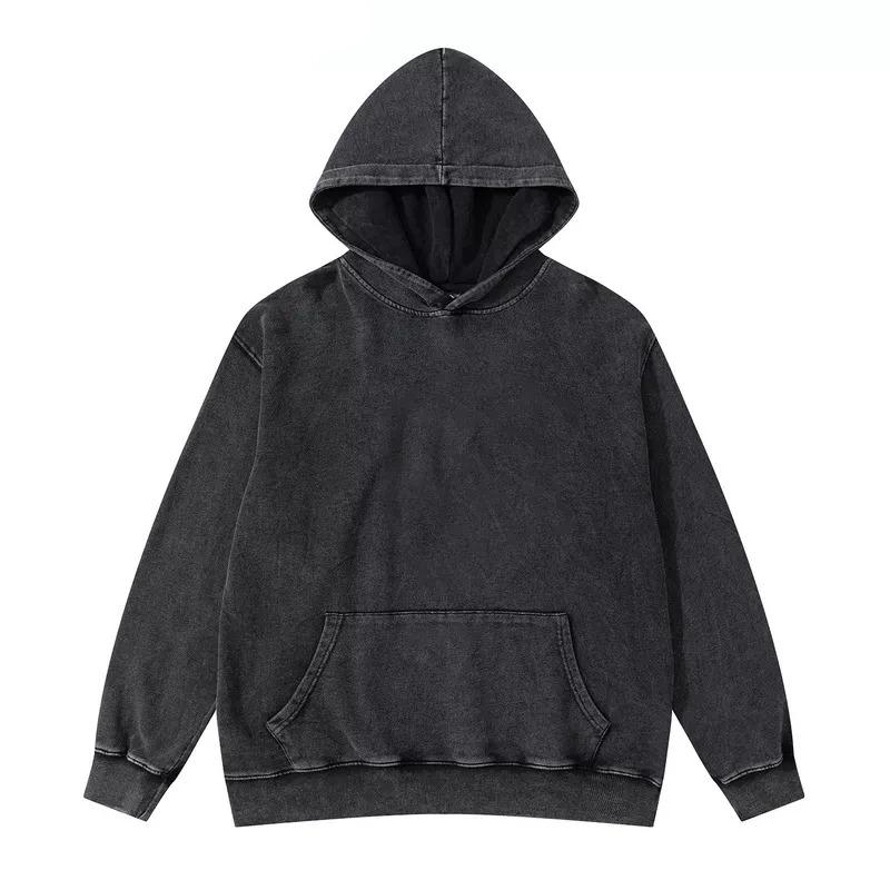 PREORDERING Black Heavy Cotton Acid Washed Hoodie