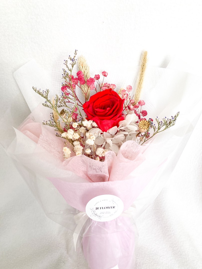 Preserved Flowers Bouquet Preserved Rose mix Dried Flowers, Hobbies