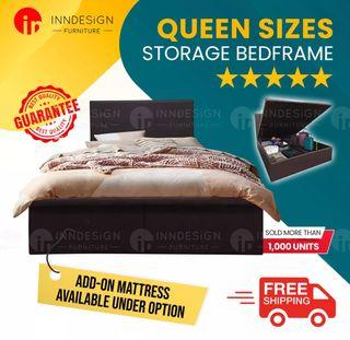 QUEEN SIZE STORAGE BED / BEDFRAME WITH 13 INCHES INTERNAL DEPTH (CAN PUT LUGGAGE)