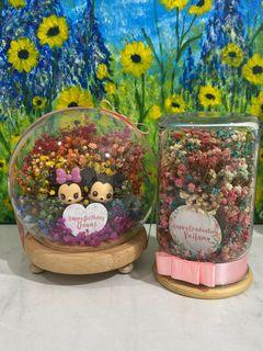 Rainbow Baby Breath in a Globe Gift