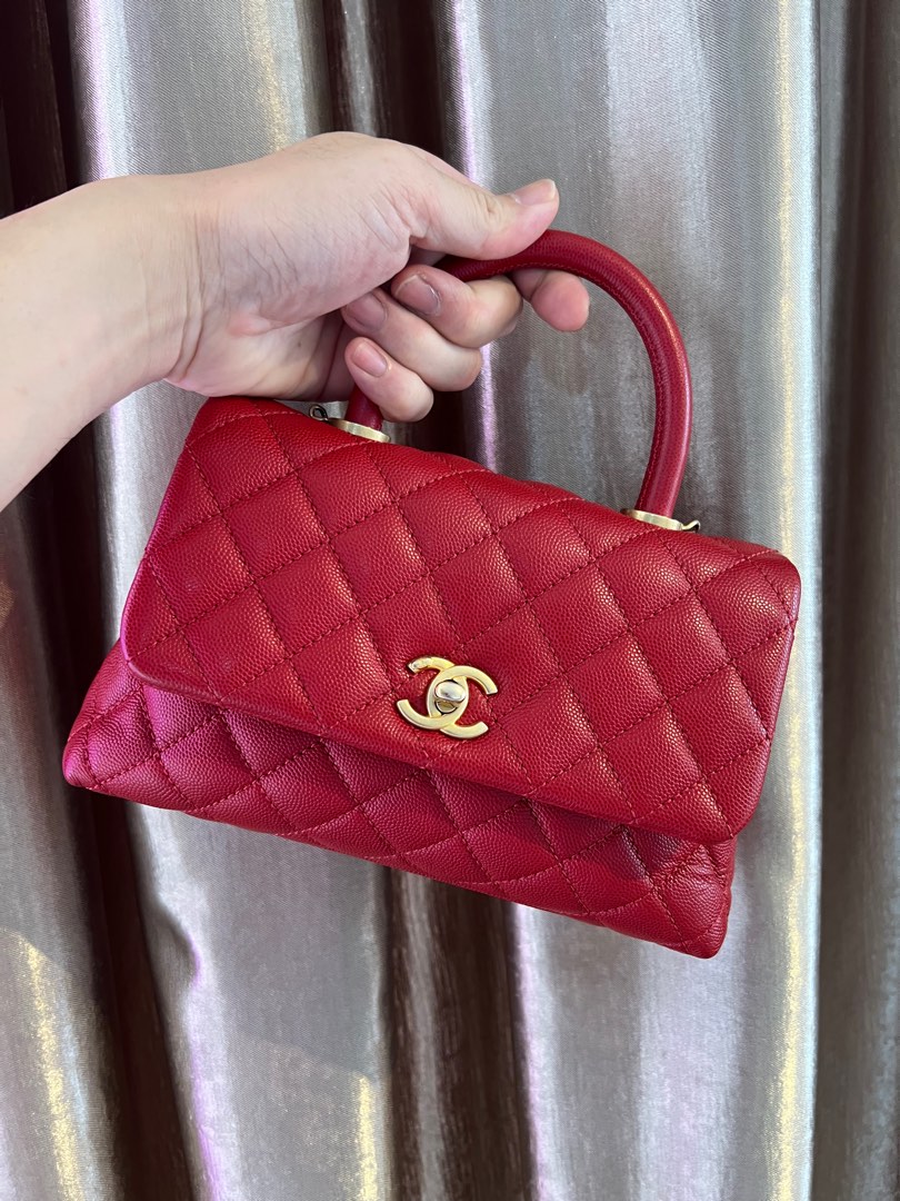 ?❤️Rare❤️Chanel Coco Handle Small (old mini) Red Caviar Ghw #25?, Luxury,  Bags & Wallets on Carousell