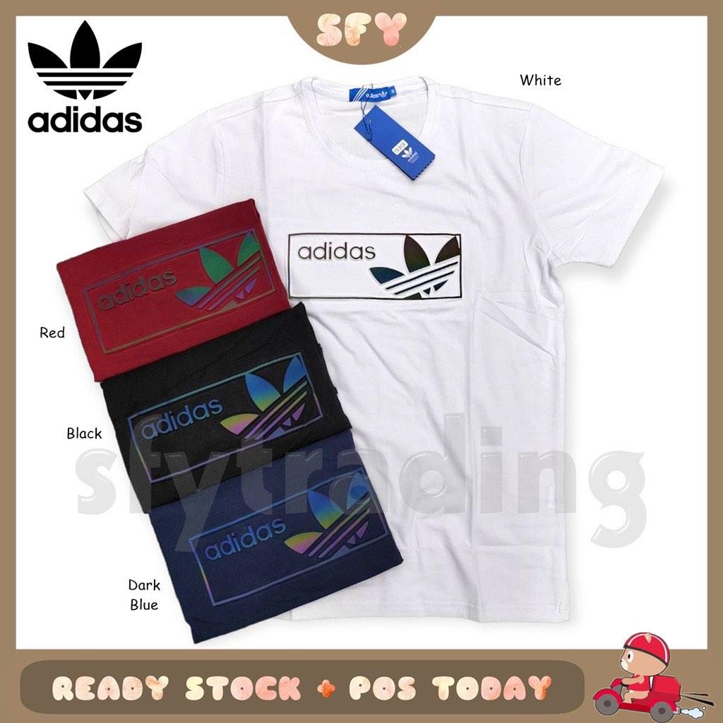 Ready Stock ADIDAS 3D Premium Quality UNISEX Baju Lelaki Perempuan Tee T shirt 3 Strripes Embossed 98 Cotton ORIGINAL Men s Fashion Tops Sets Tshirts Polo Shirts on Carousell