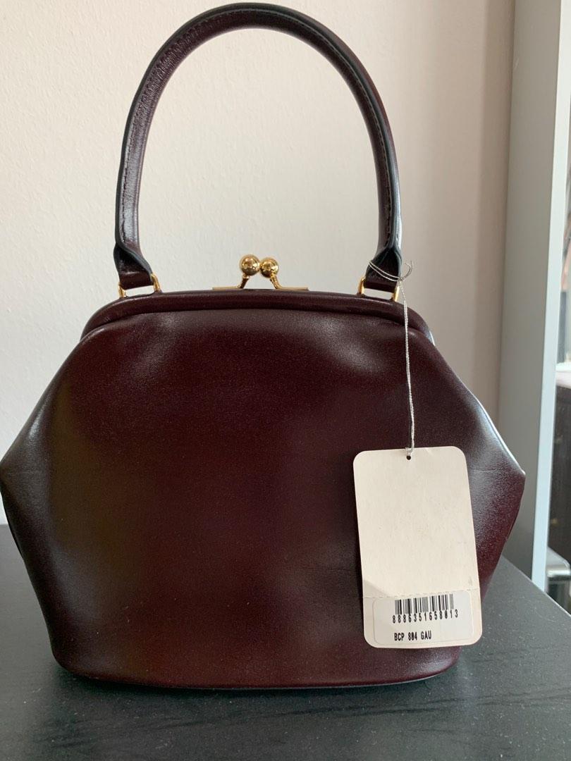 Real Leather Maroon Handbag