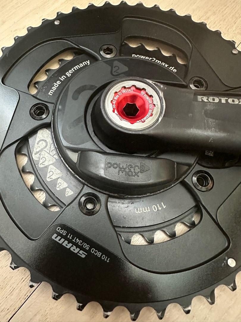 Rotor Flow crankset with power2max power meter, Sports Equipment