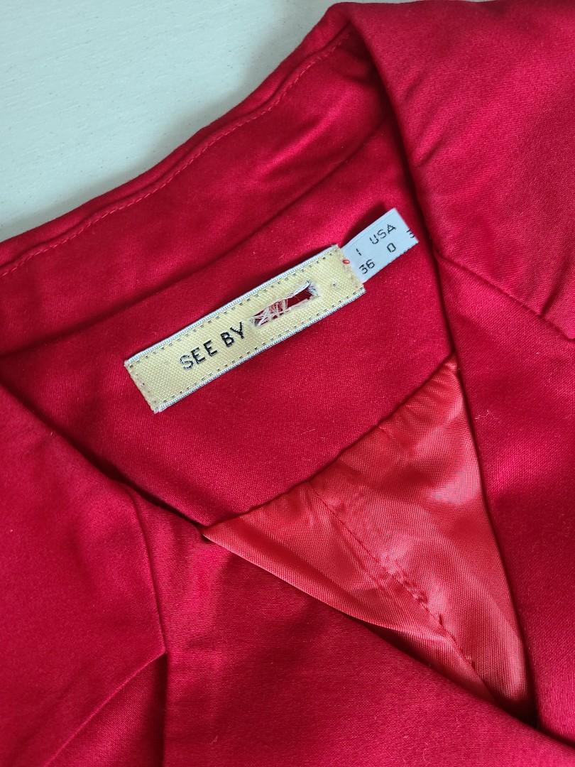 See by chloe red dress on sale