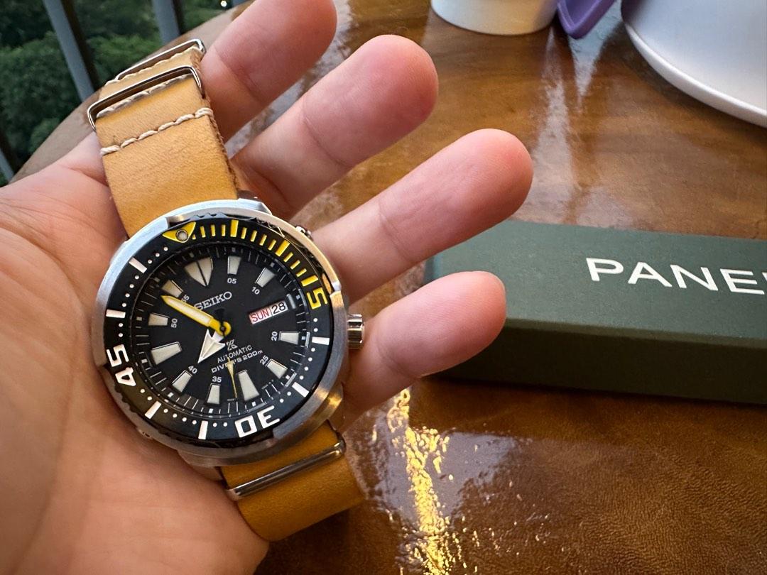 Seiko baby tuna hot sale leather strap