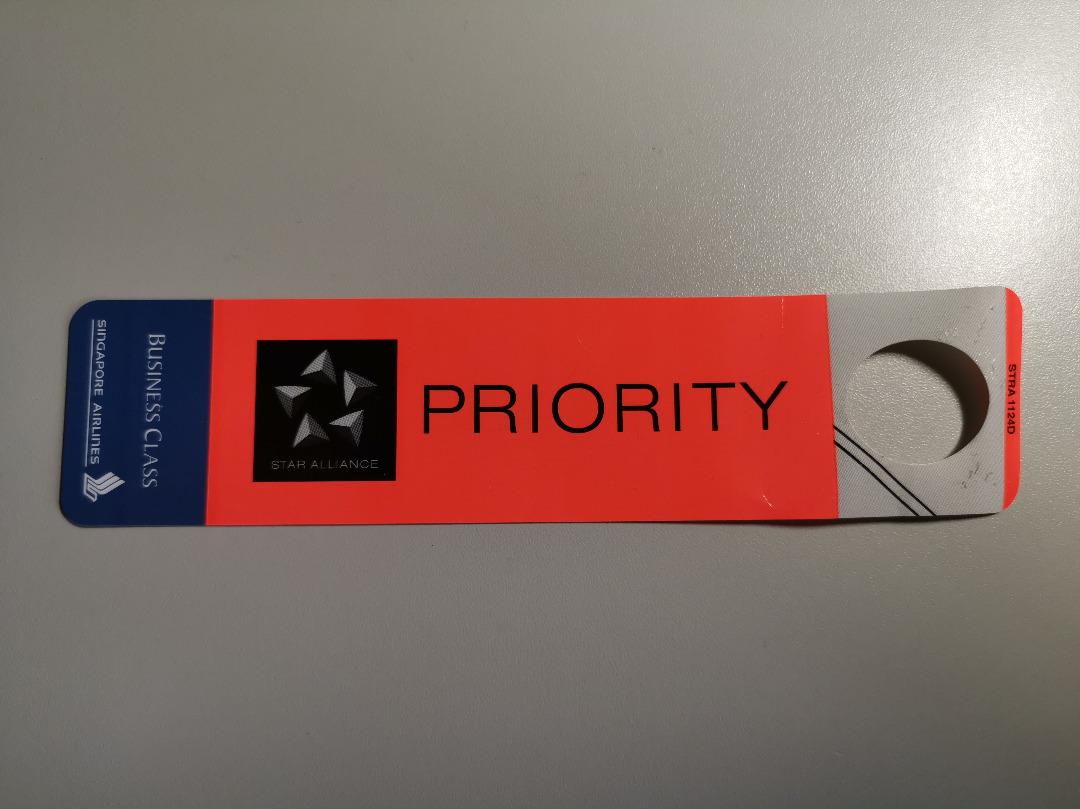 Singapore Airlines (SIA/SQ) Business Class Priority Baggage Tag