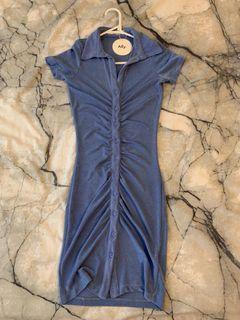 Slinky Ruched Shirt Dress