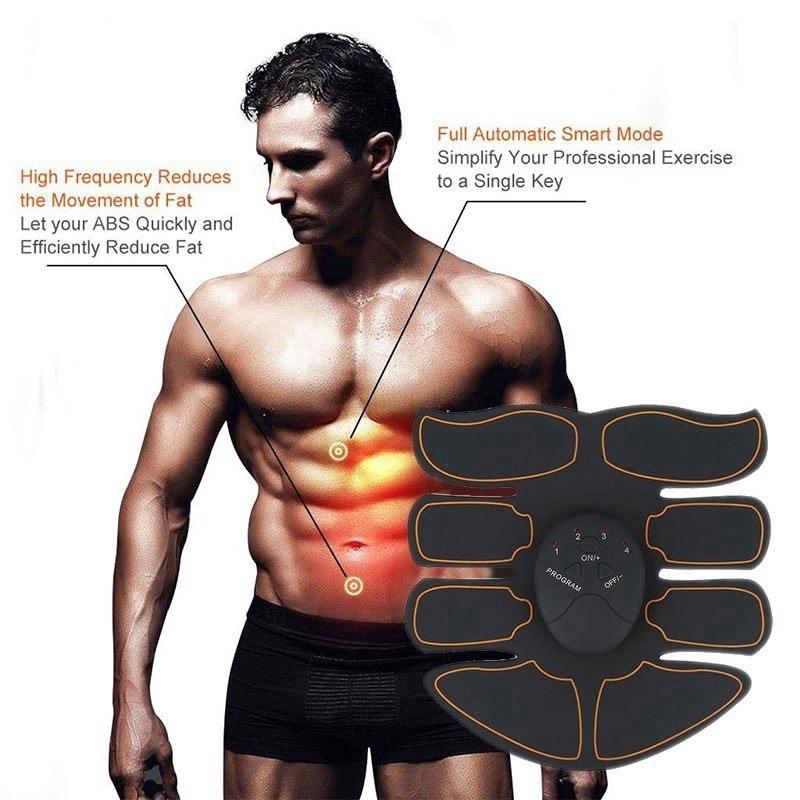 Smart Rechargeable EMS Abs Stimulator Training Fitness Gear Muscle Abdominal Toning Workout