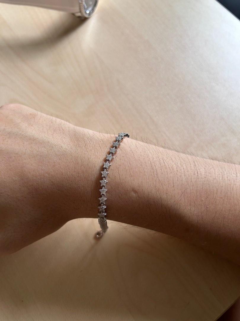 Star Bracelet 18k white gold plating 925 silver Luxury