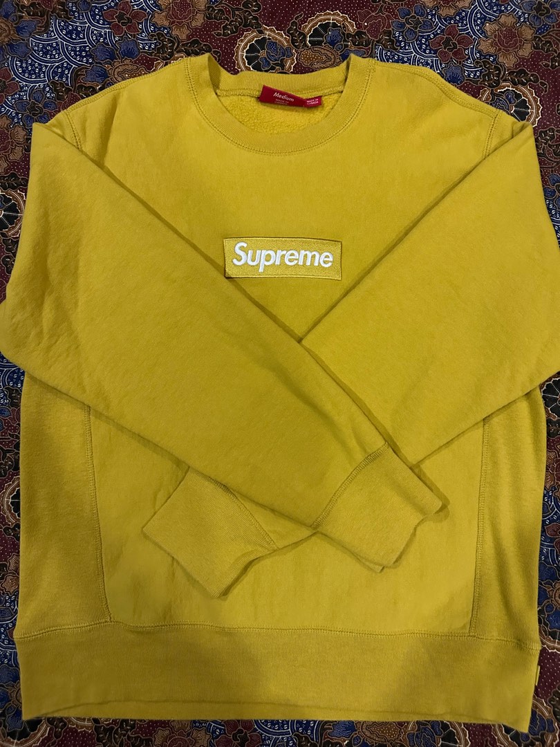 Supreme mustard box logo crewneck store