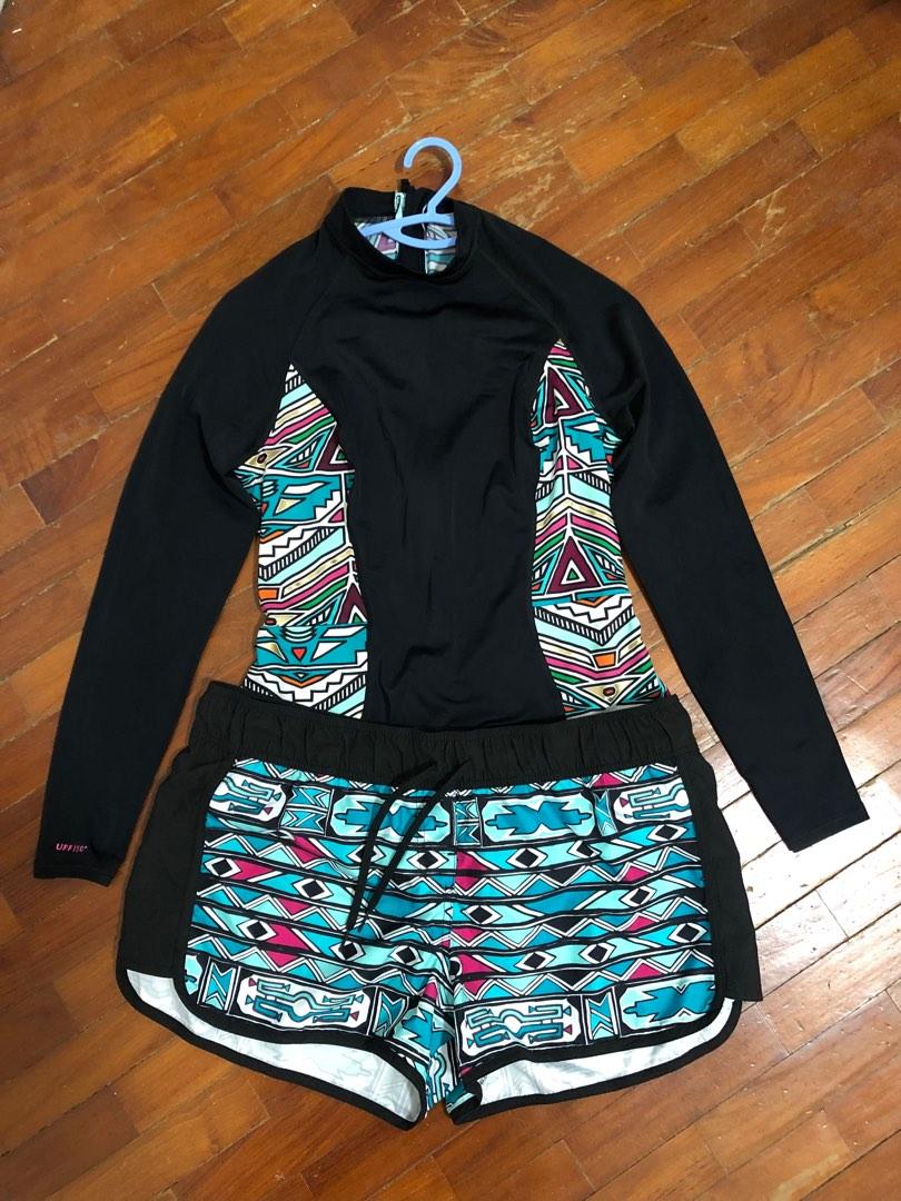 Swimming Attire Rashguard and swimming short, Men's Fashion, Tops