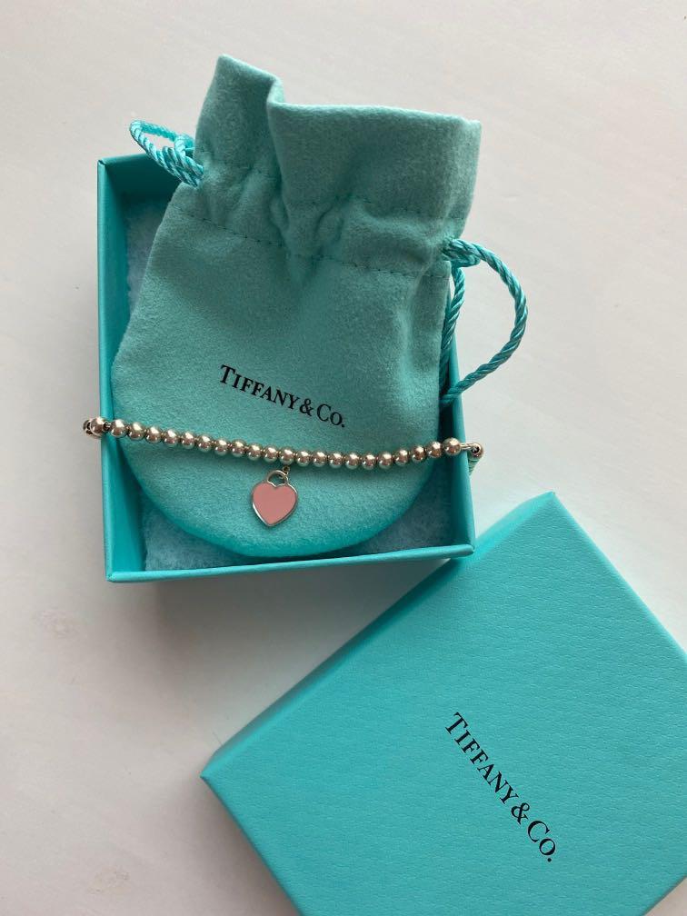 Pink heart hot sale tag bead bracelet