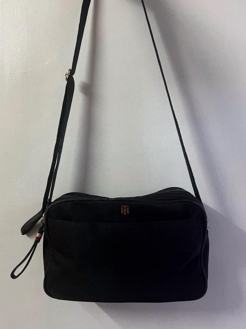 Tommy Hilfiger Nylon Crossbody Bag in black, Women's Fashion, Bags