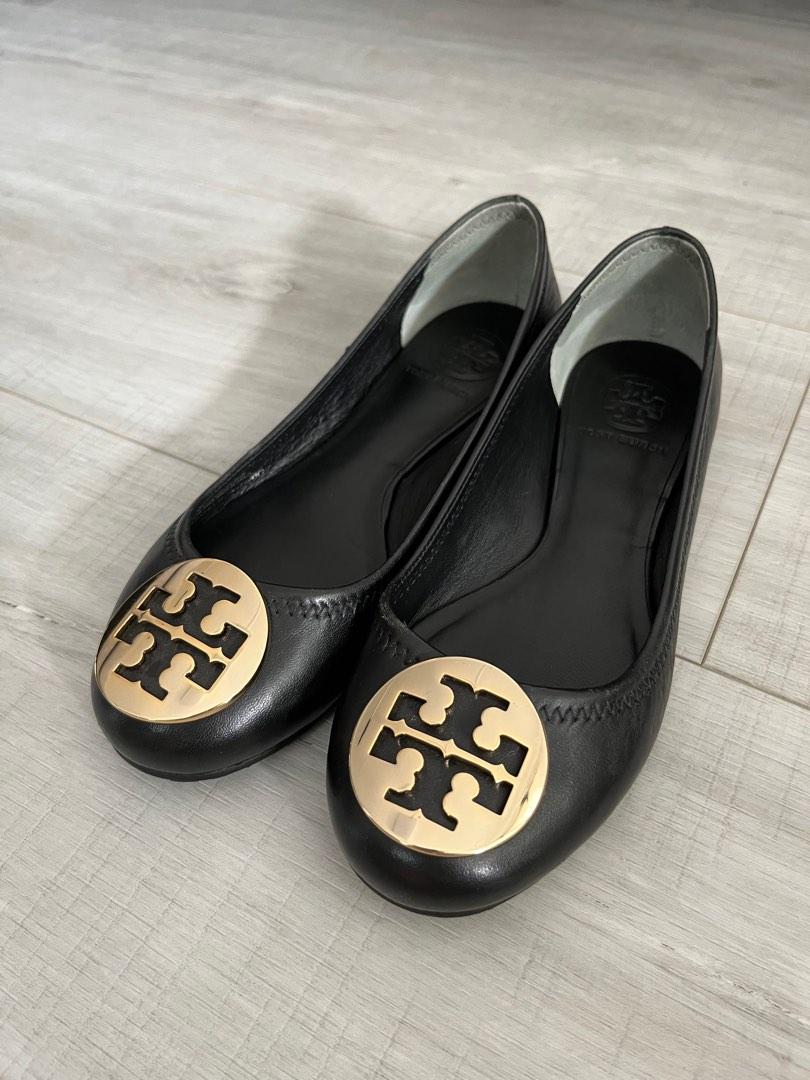 SALE!!! Authentic Tory Burch Flats Shoes - Black Leather Size , Women's  Fashion, Footwear, Flats on Carousell