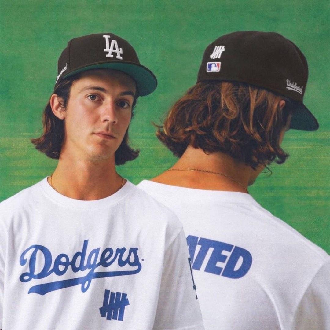 Vintage New Stussy x Undefeated x Dodgers Blue Tee T-Shirt Medium