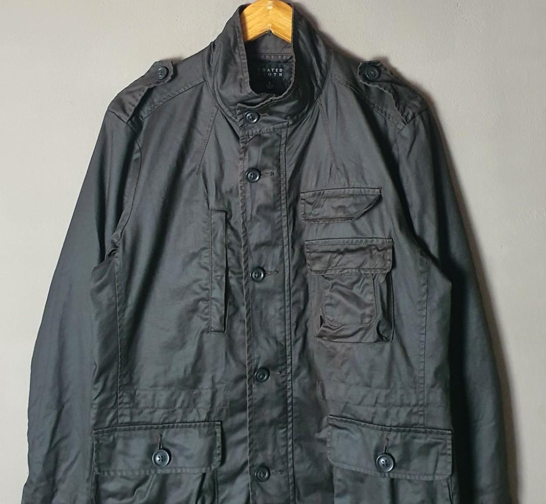 Uniqlo coated cloth waxed slim fit rider jacket size L