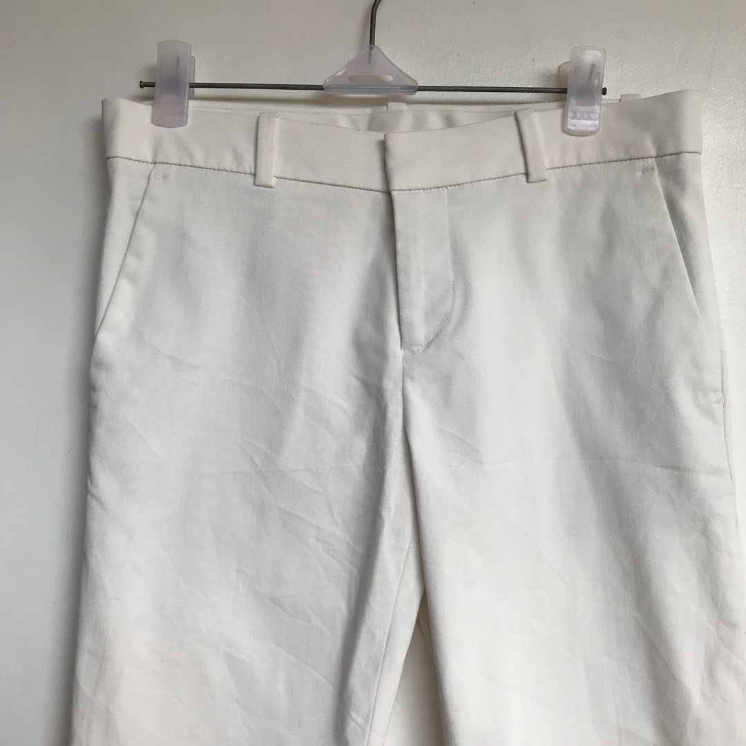 Uniqlo White Slacks, Women's Fashion, Bottoms, Other Bottoms on Carousell