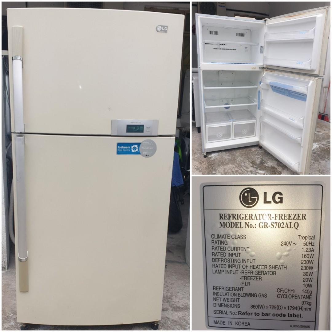 Used LG 2 doors fridge 500L, refrigerator peti sejuk peti ais, good